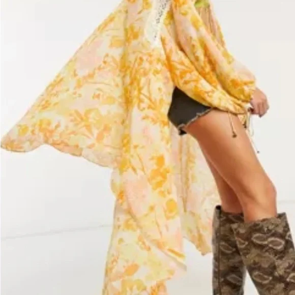 Free People Lost in Love Kimono Honey Combo - Picture 2 of 9